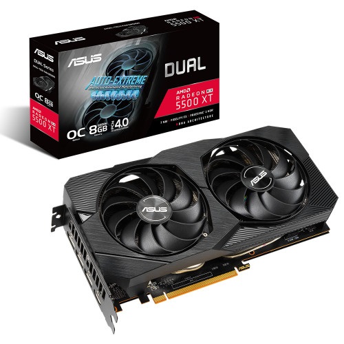 ASUS RX5500XT 8GB DUAL RX5500XT-O8G-EVO GDDR6 128bit HDMI DP PCIe 16X v3.0