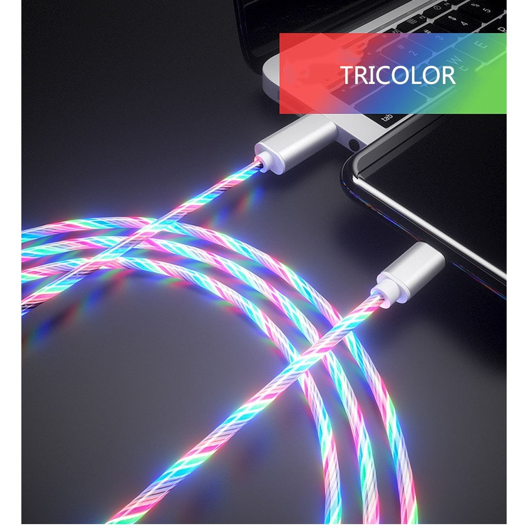 Codegen 3in1 Lightning-Micro USB-Type C Mıknatıslı RGB Ledli Şarj Data Kablosu CDG-CNV84