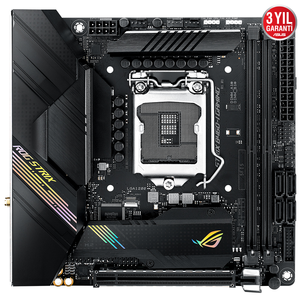 ASUS ROG STRIX B460-I GAMING DDR4 SATA3 M2 PCIE NVME HDMI DP PCIe 16X v3.0 1200p mITX