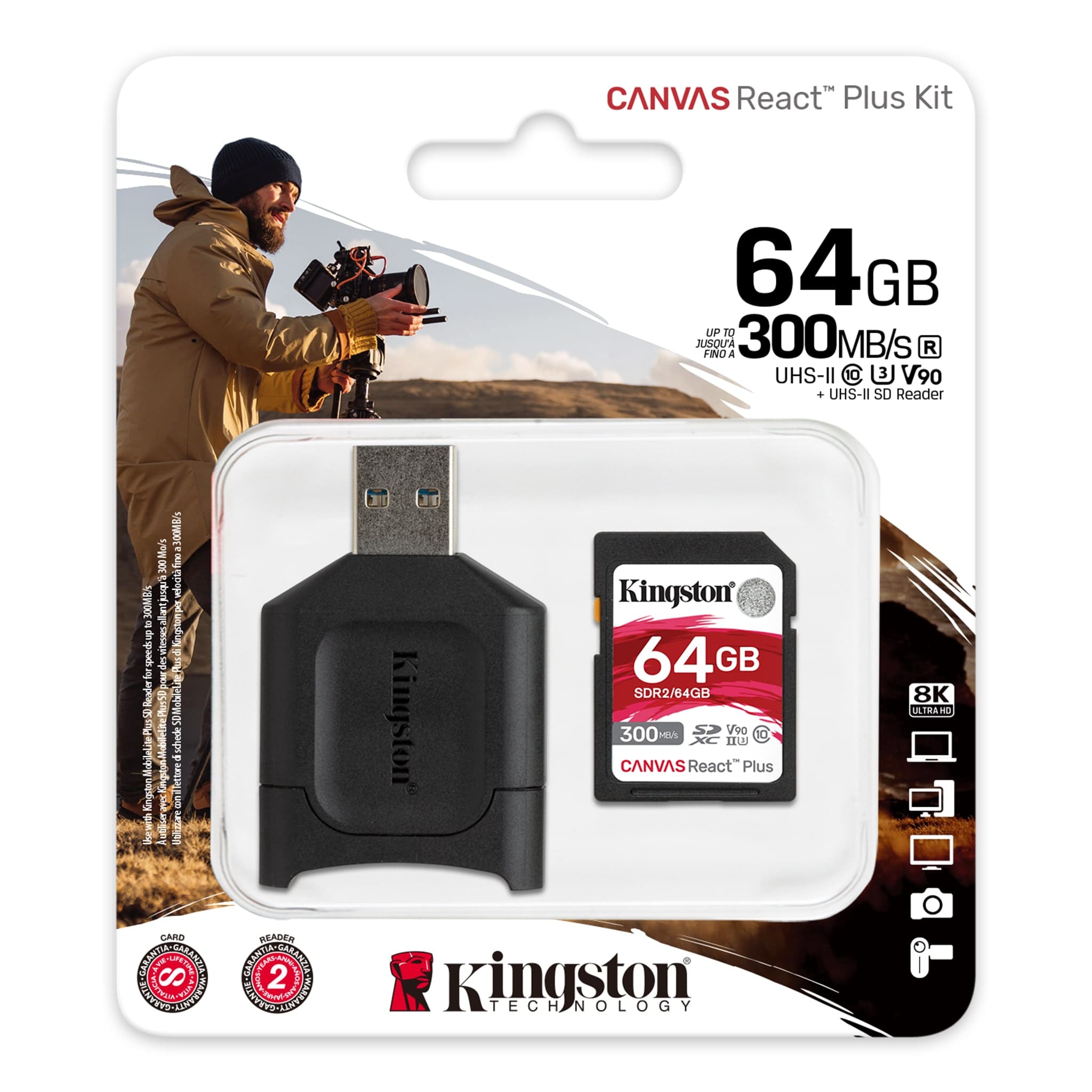 KINGSTON 64GB SD CLASS 10 Hafıza Kartı +Kart Okuyucu MLPR2/64GB