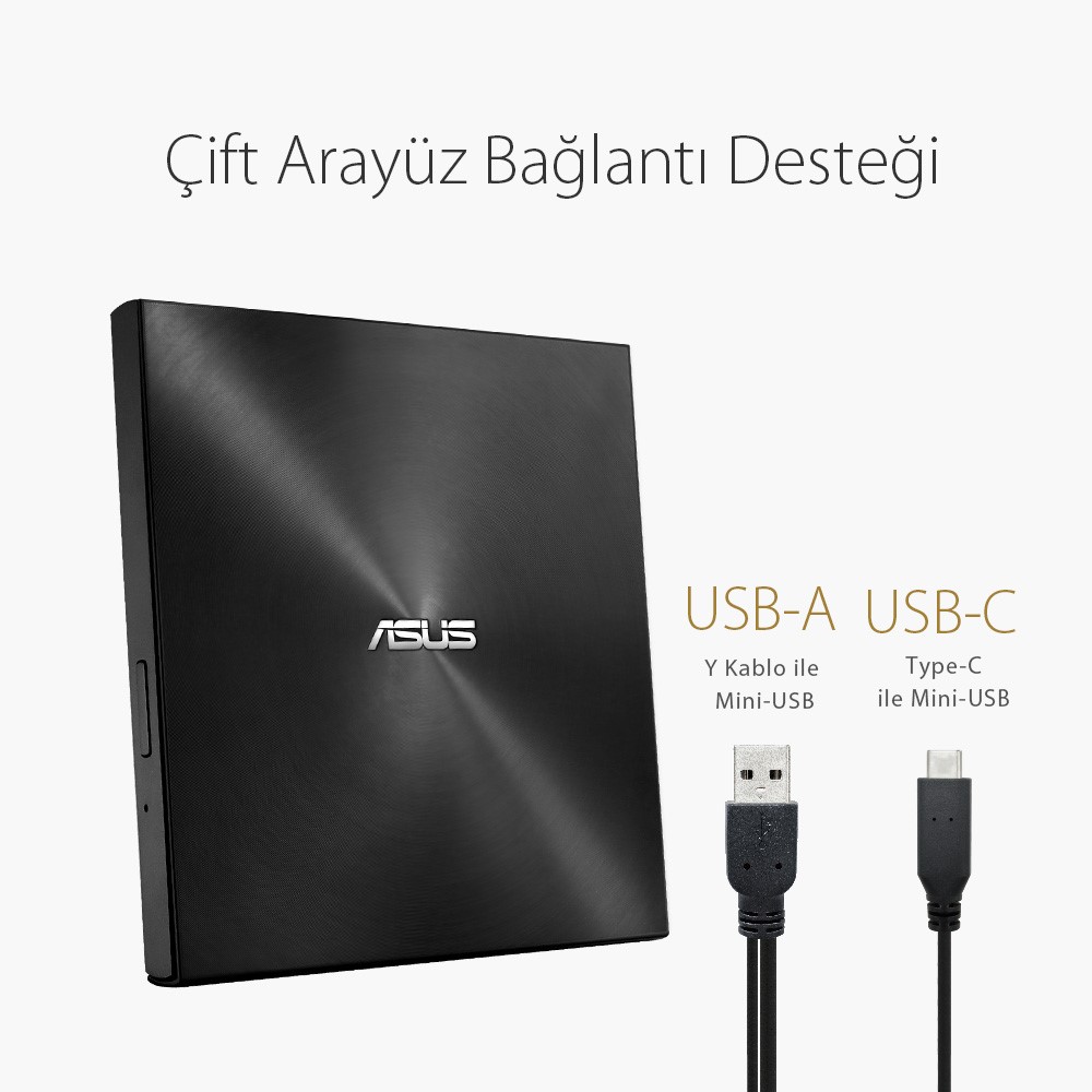 ASUS ZenDrive SDRW-08U7M-U- ultra ince taşınabilir 8X DVD yazıcı siyah