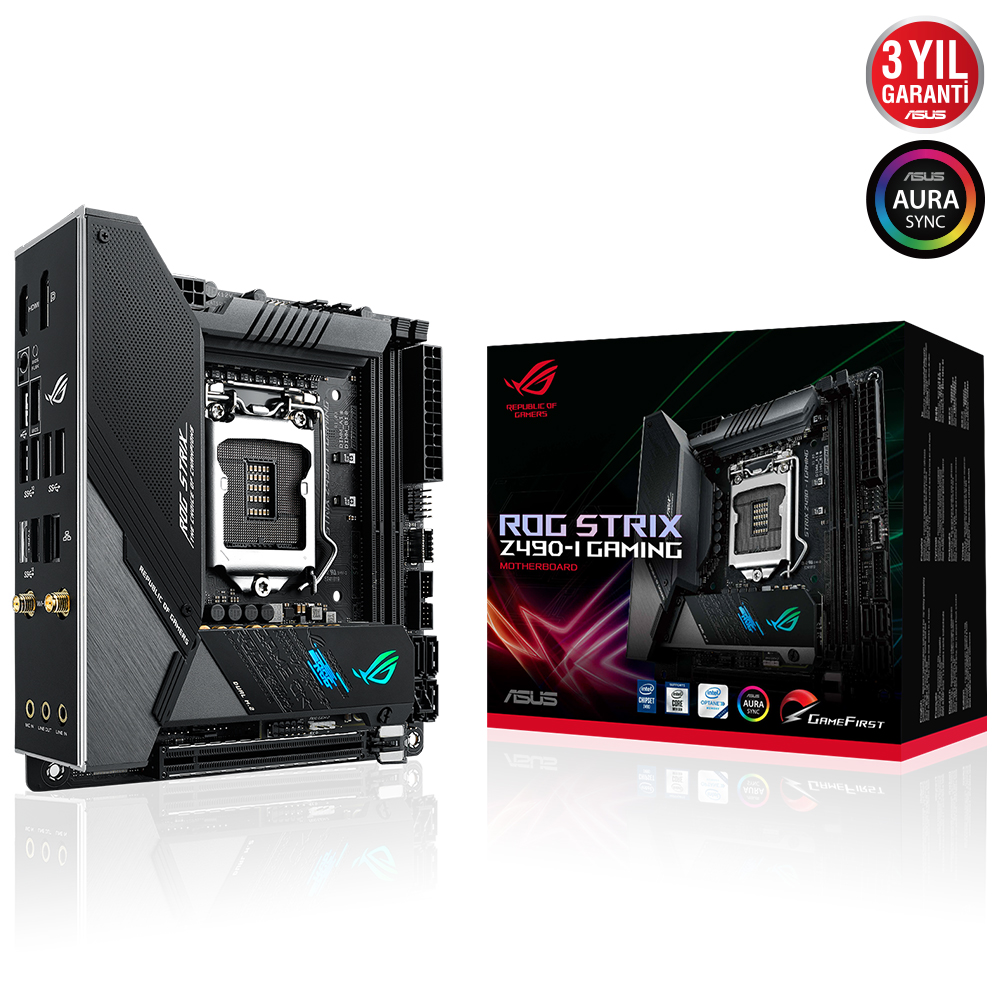 ASUS ROG STRIX Z490-I GAMING DDR4 SATA3 M2 PCIE NVME HDMI DP WI-FI6 - BLT 16X PCIe v3.0 1200p mITX